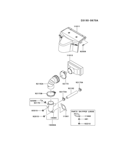 Fr600v-Cs17 Air Filter And Muffler Diagram and Parts List for FR600V-CS17  Cub Cadet Lawn Tractor